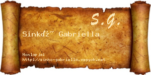 Sinkó Gabriella névjegykártya