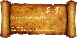 Sinkó Gabriella névjegykártya